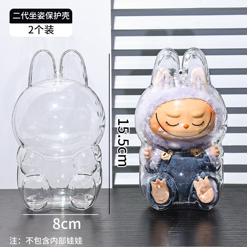 Third Generation Protective Case Transparent Vinyl Bubble Mart Dust Cover Front High Energy Figure Protective Shell Front High Energy