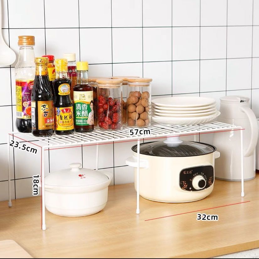 Kitchen Telescopic Storage Rack Under Sink Cabinet Dish Pot Pan Utensil Layered Rack Seasoning Bottle Organizer Storage Rack