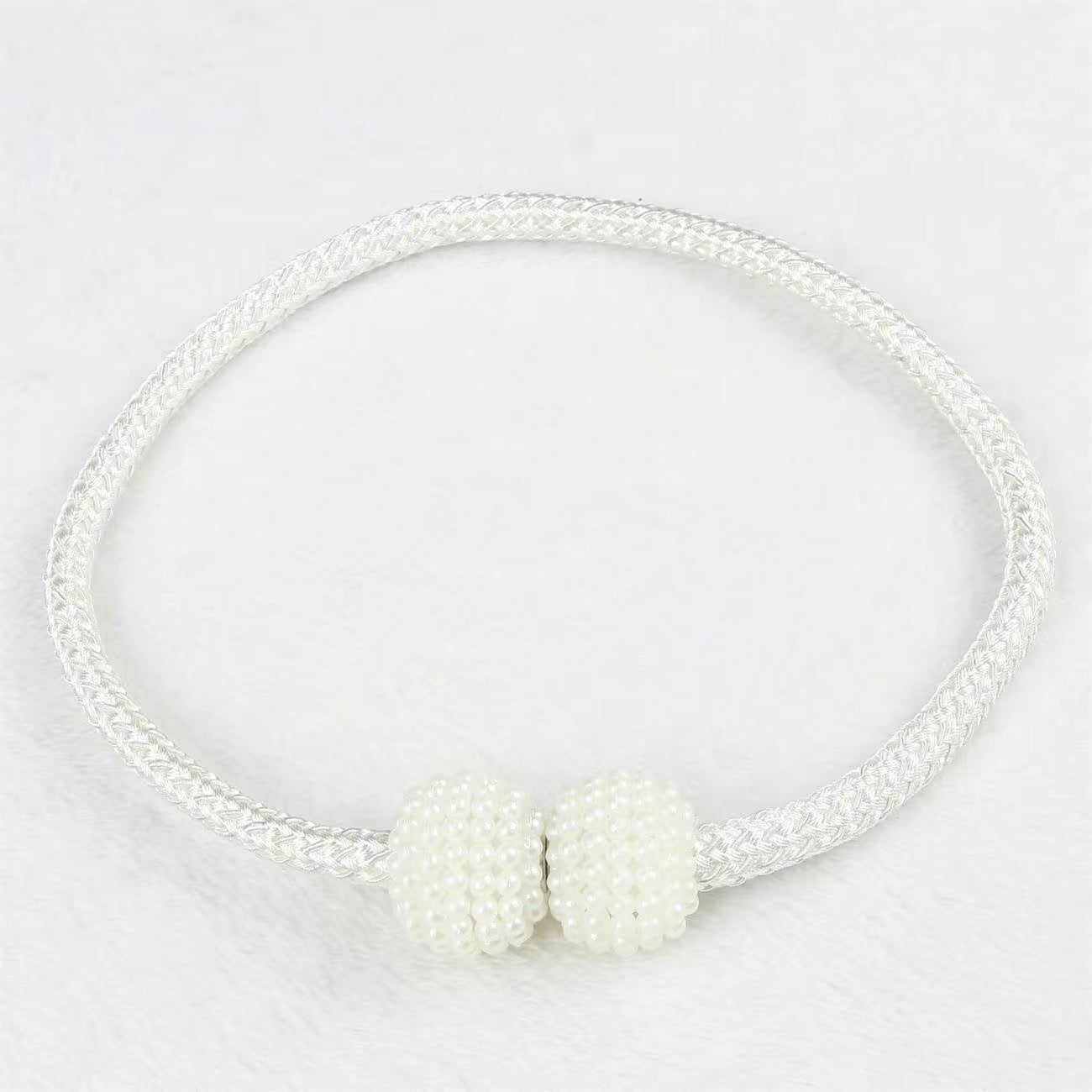 Curtain Tiebacks Pearl Magnetic Buckle Curtain Buckle No-Drill Hanging Ball Tie Strap Sheer Curtain Storage Binding Strap Nozzle