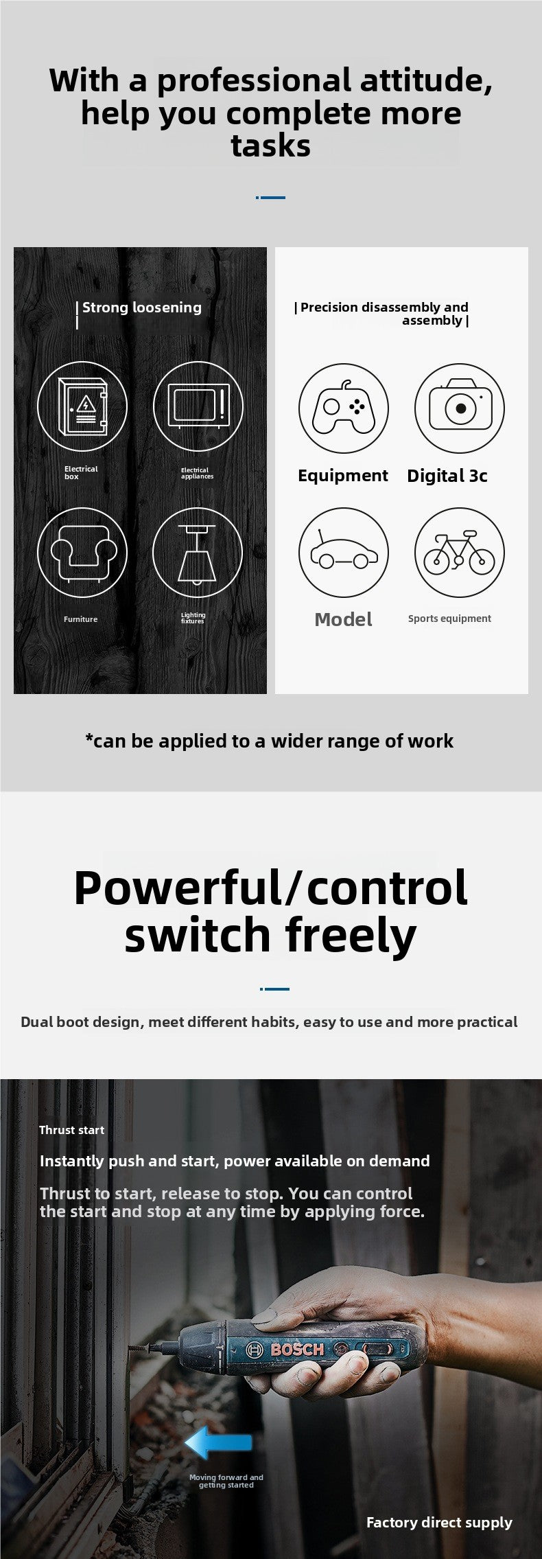 Bosch Electric Screwdriver Mini Rechargeable Driver Bosch Go2 Generation Household 3.6v Doctor Electric Screwdriver