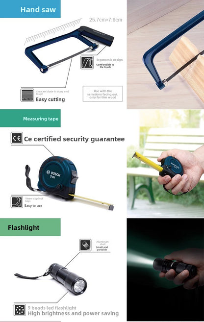 Bosch Multifunctional Household Repair Hardware Tool Set Electrician Carpenter Multifunctional Special Repair 108-Piece Set