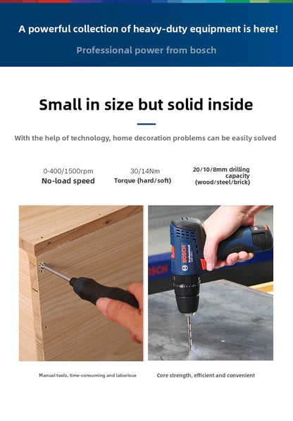 Bosch GSB120LI Cordless Impact Drill Household Multi-Function Lithium Battery Lightweight Hand Drill High Power Professional