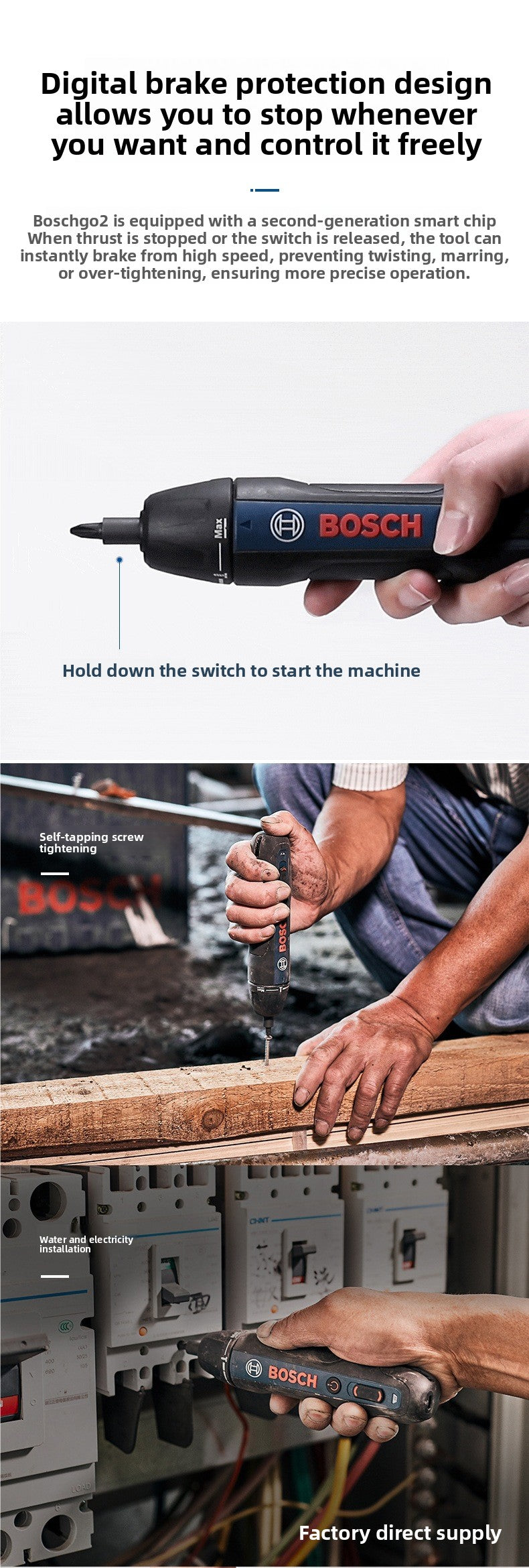 Bosch Electric Screwdriver Mini Rechargeable Driver Bosch Go2 Generation Household 3.6v Doctor Electric Screwdriver
