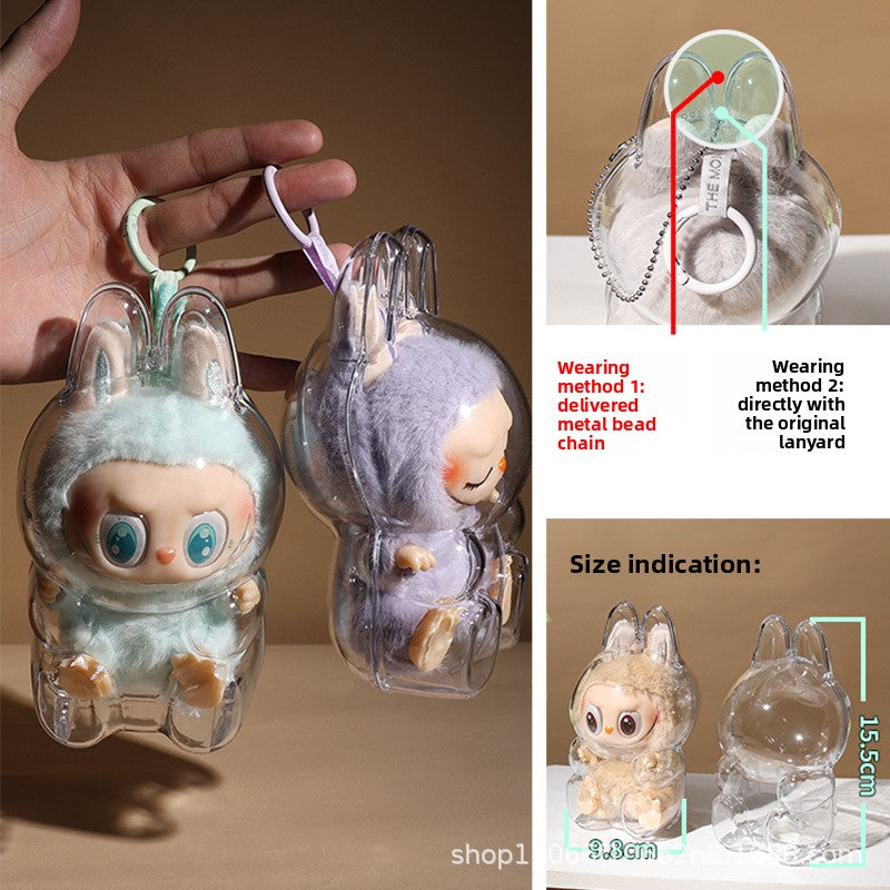 [High Quality] Sitting Party Transparent Protective Case Labubu Cover Wholesale Pendant Bubble Mart