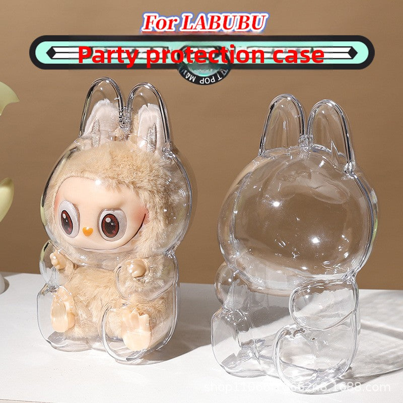 [High Quality] Sitting Party Transparent Protective Case Labubu Cover Wholesale Pendant Bubble Mart