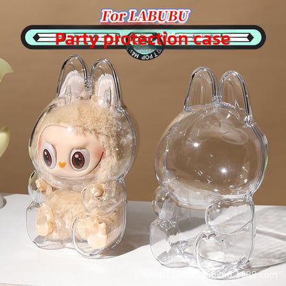 [High Quality] Sitting Party Transparent Protective Case Labubu Cover Wholesale Pendant Bubble Mart