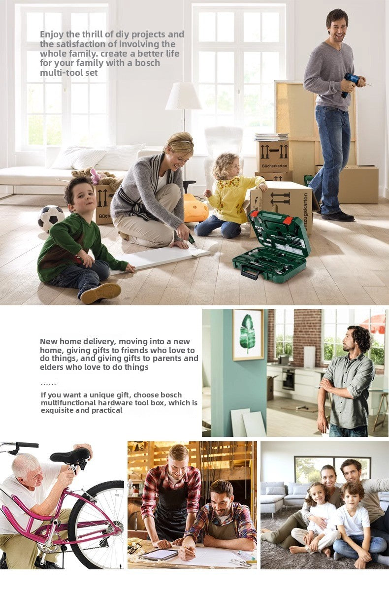 Bosch Multifunctional Household Repair Hardware Tool Set Electrician Carpenter Multifunctional Special Repair 108-Piece Set