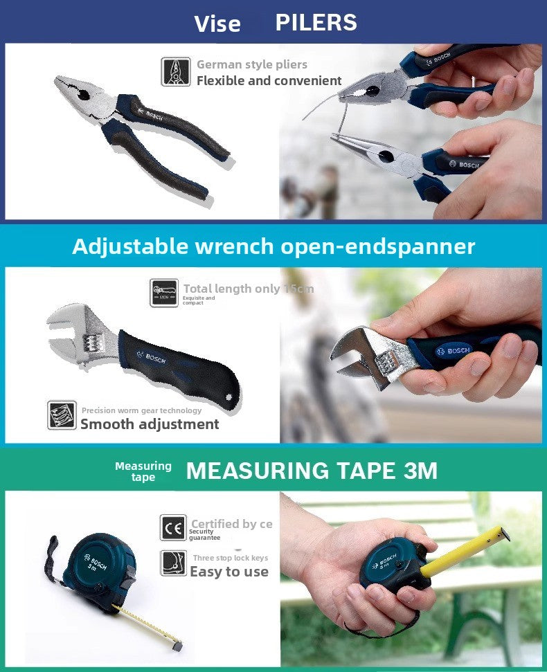 Bosch Multifunctional Household Repair Hardware Tool Set Electrician Carpenter Multifunctional Special Repair 108-Piece Set