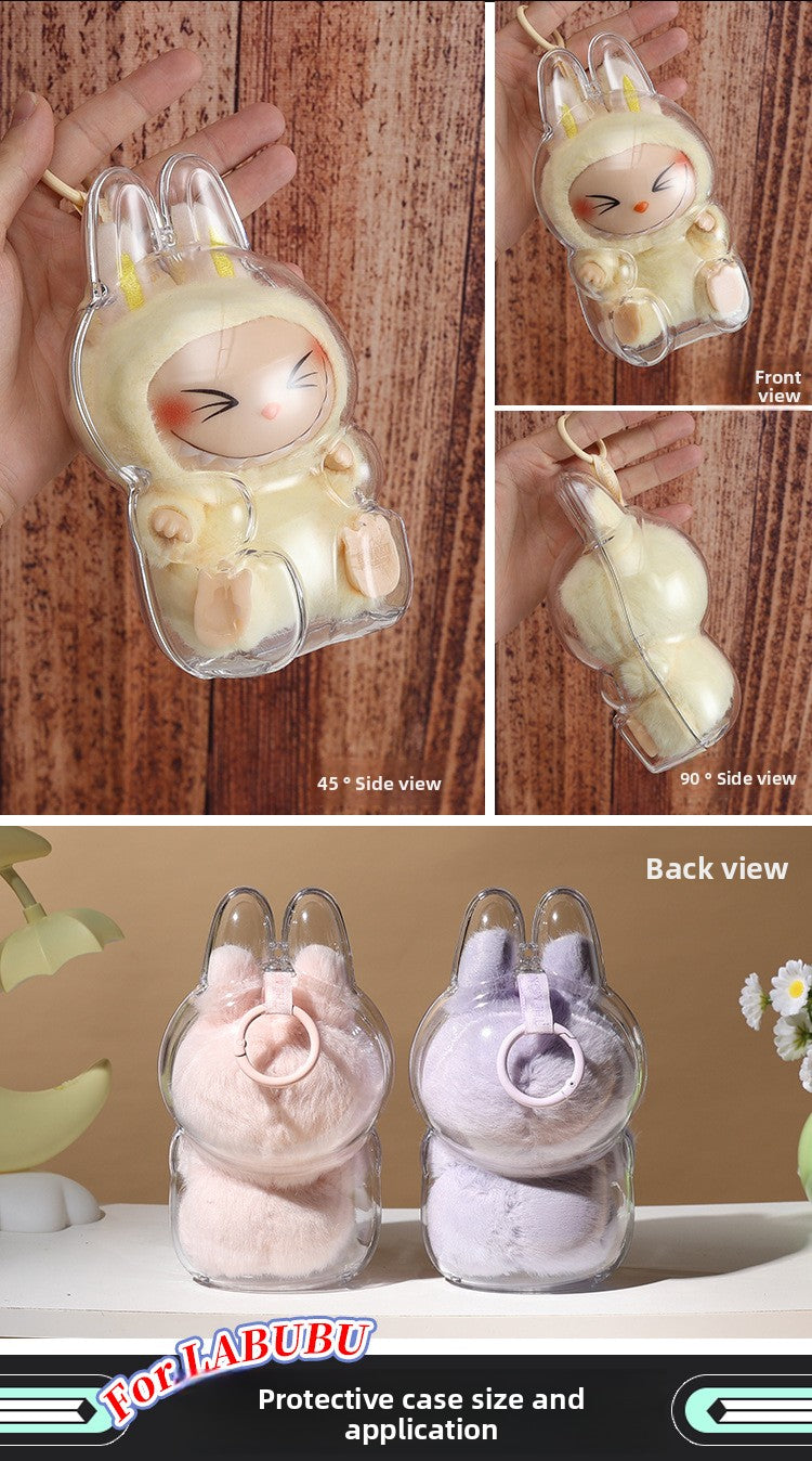 [High Quality] Sitting Party Transparent Protective Case Labubu Cover Wholesale Pendant Bubble Mart