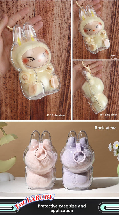 [High Quality] Sitting Party Transparent Protective Case Labubu Cover Wholesale Pendant Bubble Mart