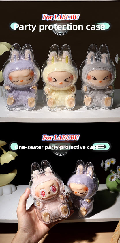 [High Quality] Sitting Party Transparent Protective Case Labubu Cover Wholesale Pendant Bubble Mart