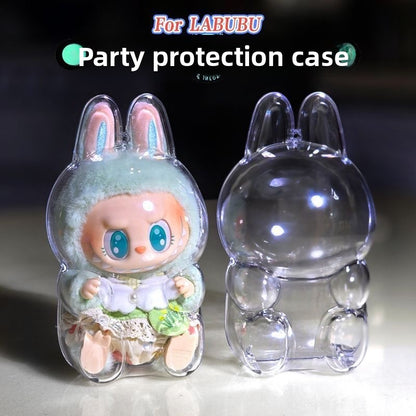 [High Quality] Sitting Party Transparent Protective Case Labubu Cover Wholesale Pendant Bubble Mart
