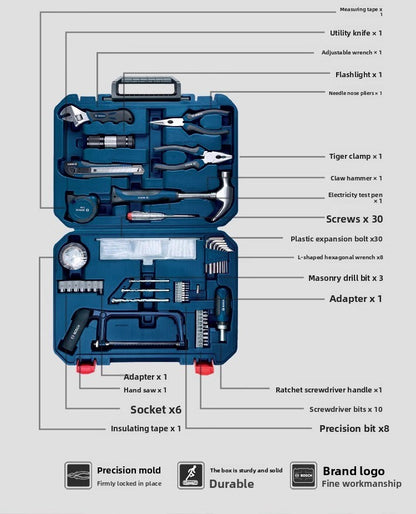 Bosch Multifunctional Household Repair Hardware Tool Set Electrician Carpenter Multifunctional Special Repair 108-Piece Set