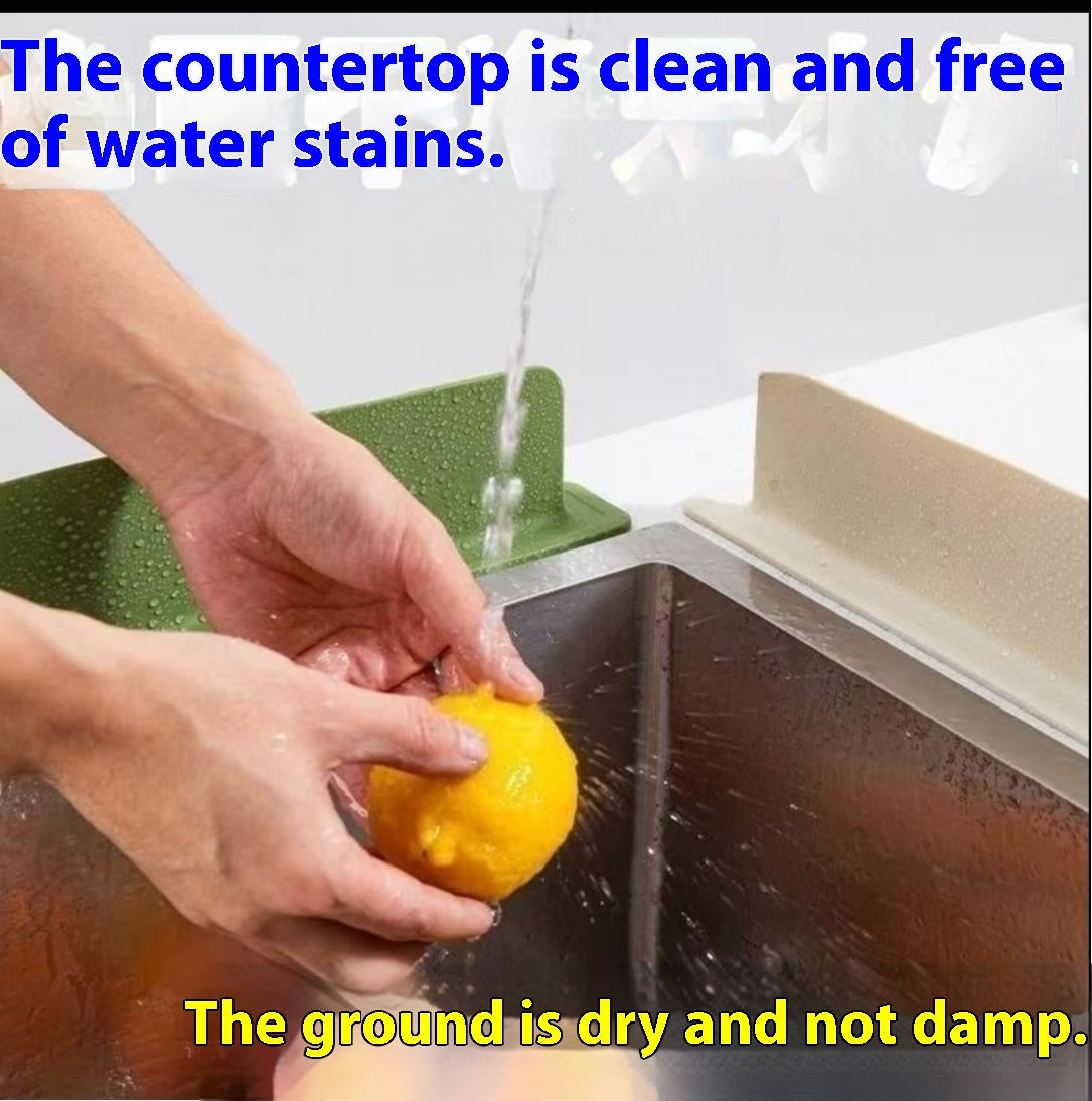 Sink Splash Guard Integrated Suction Cup Kitchen Countertop Splash Guard Bathroom Washstand Extended Sink Splash Guard Strip