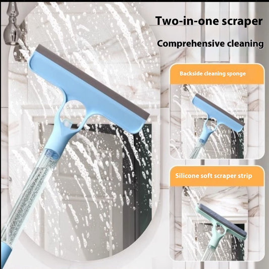 Household Silicone 3-in-1 Cleaning Mirror Glass Wiper Magic Spray Water Scraper Multi-Functional Special Cleaning Tool